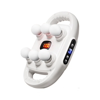 AUX奥克斯六头筋膜枪腿部按摩器全自动揉捏多功能全身深层肌肉放松按摩仪腰背部电动颈膜枪多头小腿按摩器 白色经典款-液晶数显-超长续航