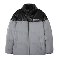 卡宾男装棋盘格提花羽绒服2022秋冬户外保暖外套白鸭绒宽松H 浅花灰26 52/180/XL