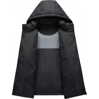 鸭鸭羽绒服鸭鸭(YAYA)冬季羽绒服男士可拆卸帽短款时尚休闲百搭加厚保暖防寒外套JH 黑色拼卡其色 175/92A(L)