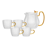 VISIONS康宁玻璃龙鳞茶具套装家用泡茶壶茶杯防烫防爆冲茶功夫茶礼盒包装 康宁-龙鳞茶具 一壶四杯