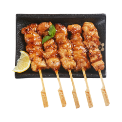 上鲜 炭烤黑椒柠香鸡腿肉串400g 熟冻 出口级 柠檬甜香鸡腿烧鸟串