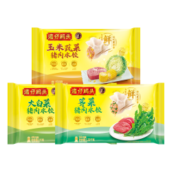 湾仔码头 速冻饺子 早餐速食 生鲜食品 1000g*3