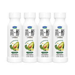 君乐宝 简醇0蔗糖牛油果羽衣甘蓝爆珠230g*4瓶 酸奶 健康轻食