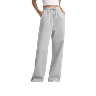 Gap 女装春季款logo经典阔腿针织长裤运动基础款休闲卫裤760795 浅灰色 S (160/62A)亚洲尺码