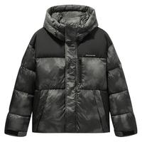 【蓄热】2024冬GXG泼墨印花户外连帽羽绒服男通勤羽绒外套