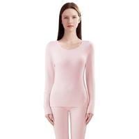 都市丽人保暖内衣女无痕发热羊绒蚕丝打底秋衣秋裤套装冬季 蜜桃粉 L
