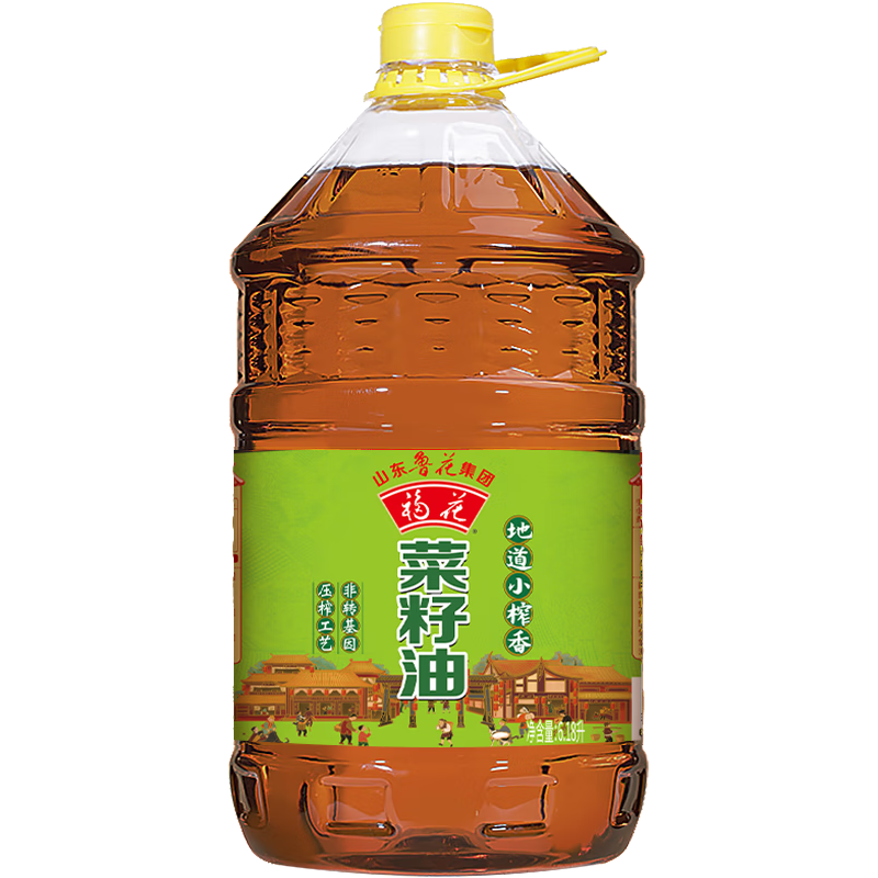 福花 食用油 鲁花集团 小榨一级菜籽油6.18L 物理压榨