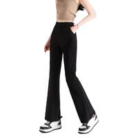 修身高腰显瘦长裤2024款女装纯色时尚休闲气质百搭喇叭裤