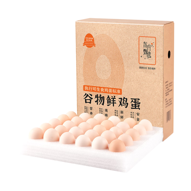 东方甄选 可生食谷物鲜鸡蛋30枚1.5kg