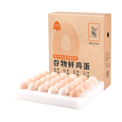 东方甄选 谷物鲜鸡蛋/Omega-3/大码蛋/鸡蛋礼盒新鲜可生食营养早餐溏心蛋 30枚1.5kg谷物鲜鸡蛋