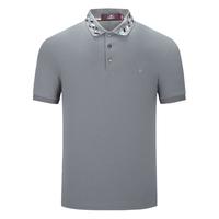 七匹狼短袖衬衫男夏季时尚印花领撞色商务休闲衬衣男装上衣 003(中灰) L 170/88A