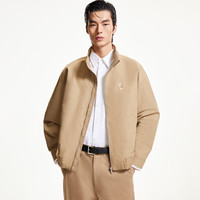 杰克琼斯男装夹克秋季时尚潮流日常尖领领口拉链门襟双侧插袋上衣 【轻奢风立领夹克】橡木棕 190/108A/XXL