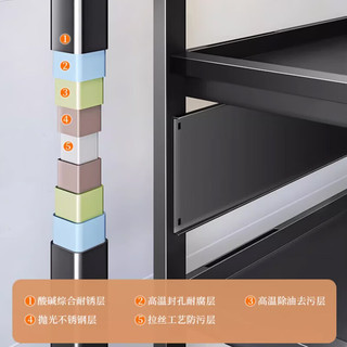 四季沐歌厨房调料置物架调料架台面收纳储物架刀架多功能桌面厨具架子双层 橘色【双层50】全配