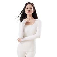 都市丽人保暖内衣套装女士加绒加厚发热无痕打底衫秋衣秋裤秋冬季 山茶白 L