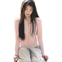 骆驼(CAMEL)【baby同款】骆驼冷白皮户外原纱短款防晒衣女冰感修身显瘦防晒服 茶花粉