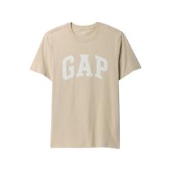 Gap 男女装2025春季纯棉印花logo圆领短袖T恤上衣美版856659 驼色