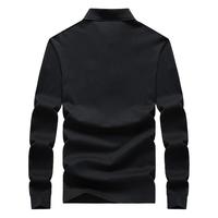 七匹狼长袖T恤男秋季纯棉POLO保罗衫丝光棉通勤长T打底衫商务男装上衣服 001(黑色) L 170/88A