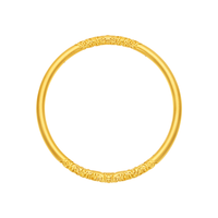 周大生黄金手镯女足金卷草纹镯子拉花镯女友56圈口5.9g