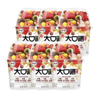 yili 伊利 大口嚼酸奶180g*6杯生牛乳发酵大杯装嚼拌酸奶冻干草莓味