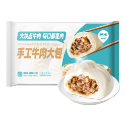 巴比 手工牛肉大包660g 6只大块卤牛肉粒包子馒头儿童早餐速冻半成品