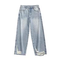 真维斯男士牛仔裤夏季2024潮牌破洞直筒长裤LT 浅蓝色2511 32A