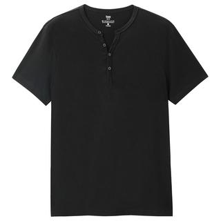 GIORDANO 佐丹奴 亨利衫男春季纯棉针织纯色基础款亨利领短袖t恤男01023418