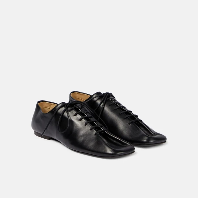 LEMAIRE【秋冬新品】 女士 Souris皮革德比鞋 P00828946 黑色 3