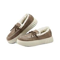 斯凯奇（Skechers）女鞋加绒乐福鞋保暖厚底一脚蹬软底不累脚休闲鞋蝴蝶结单鞋169030