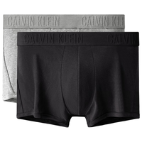 卡尔文·克莱 Calvin Klein 男士平角内裤套装 NP2049O 2条装(黑色+灰色) L