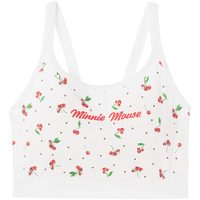 ubras24年迪士尼联名无尺码无缝宽肩带美背心内衣女文胸无钢圈胸罩 白色樱桃 标准版