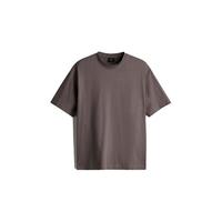 H&M男装女装T恤四季通用基础款重磅棉质休闲圆领短袖上衣0608945 深灰色 180/116 XL