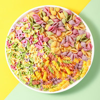 吉田久森 JTOSEN 多彩儿童蔬菜水果面条蝴蝶面海螺螺旋面片早餐营养挂面意面蝴蝶面 3袋（1500克）蝴蝶+海螺+螺旋