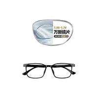 潮库女士防蓝光非球面超薄镜片高品质树脂近视镜片 5209砂黑 万新1.60非球面0-800°