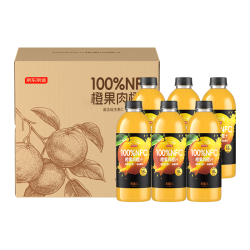 京东京造 100%NFC橙汁纯鲜果汁冷榨维C0脂非浓缩1L*6瓶礼盒