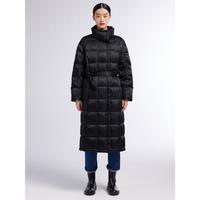 ERDOS 秋冬白鹅绒长款羽绒服女黑色保暖立领外套