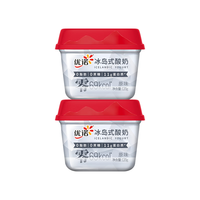 优诺 冰岛式原味低温酸奶120g*2杯 0蔗糖0脂肪 高蛋白 代餐轻食