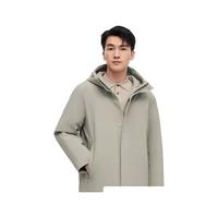 波司登(BOSIDENG)冬季鹅绒羽绒服男商务连帽90鹅绒修身保暖外套B30144127 橡木卡其7586 185/100A