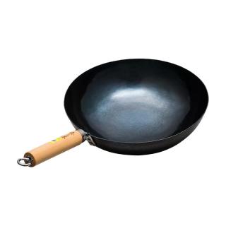 臻三环 三环 章丘铁锅手工老式炒锅轻音不粘锅无涂层家用燃气灶适用 30厘米