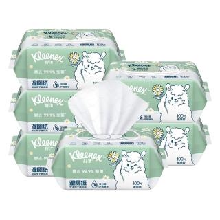舒洁 植物双萃湿厕纸 100抽*6包 整箱装