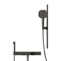 箭牌（ARROW）淋浴花洒套装分体式钢琴按键置物台精铜小户型简易花洒套装F800 33199枪灰色【入门款】