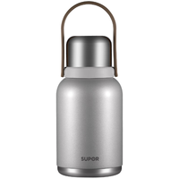 苏泊尔（SUPOR）保温杯大容量316不锈钢茶水分离焖茶壶男女士户外水杯子KCV10AQ10 珍珠灰-1.0L