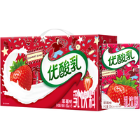 优酸乳 伊利优酸乳草莓味250ml*24盒/箱 营养学生健康 1月产 清甜草莓