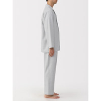 無印良品 MUJI（無印良品 ）无侧缝 法兰绒睡衣 男士家居服 软棉棉内衣 灰色5A L