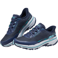 斯凯奇（SKECHERS）闪穿鞋女鞋夏季舒适透气运动跑步鞋户外休闲一脚蹬健步鞋129532 海军蓝色/浅绿色/NVAQ 39