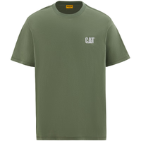 CAT卡特24春夏男户外舒适Coolmax科技logo印花短袖T恤 青绿色 L