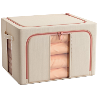 移动端、京东百亿补贴：佳帮手 收纳箱 66升(双窗布艺) 2只装