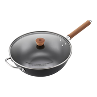 双立人(ZWILLING)Enjoy 32cm炒锅铁锅无涂层家用平底中式铁制烹饪炒菜锅炒锅 Enjoy 32cm 铁炒锅