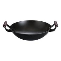 陆铁陆川铁锅生铁铸铁锅加厚家用炒菜锅无涂层不粘锅燃气适用大铁锅 双耳圆底 42cm (带盖铲)已开锅
