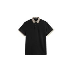 GXG 男装 24年夏时尚撞色纯棉男士翻领Polo衫短袖 黑色1 180/XL  XL -180