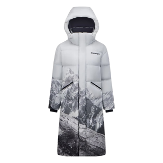 移动端、京东百亿补贴：波司登 反季羽绒服男女款廓形长款连帽保暖百搭外套B30143320 云雾雪山|9AR9 165/88A宽松版